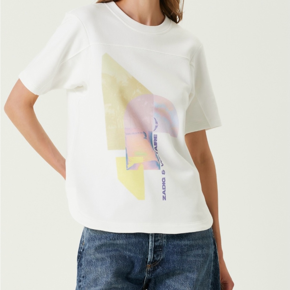 Zadig & Voltaire White Short Sleeve Sweat shirt